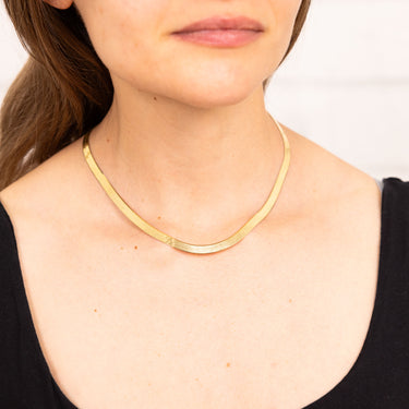 Sterling Silver Gold Plated Herringbone 40+5cm Chain