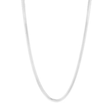 Sterling Silver Oval Snake 37+5cm Chain