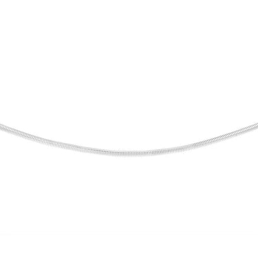 Sterling Silver Oval Snake 37+5cm Chain
