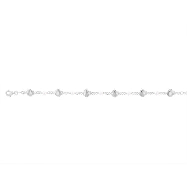Sterling Silver Shells And Synthetic Pearls 16+3cm Bracelet
