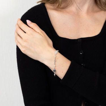 Sterling Silver Cross And Medallion 16+3cm Bracelet