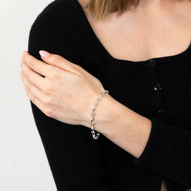 Sterling Silver Fancy U Link 19cm Bracelet