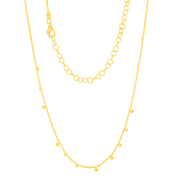 Sterling Silver Gold Plated Star Charms On 32+10cm Chain