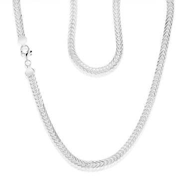 Sterling Silver Foxtail Flat 55cm Chain