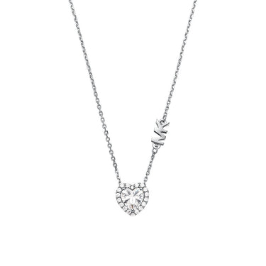 Michael Kors Sterling Silver Premium Heart Pendant On Chain