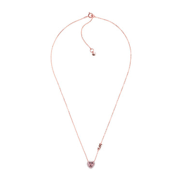 Michael Kors 14ct Rose Gold Plated Heart Pendant On Chain
