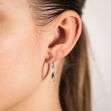 Sterling Silver Plain 20mm Hoop Earrings