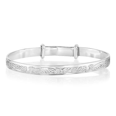 Sterling Silver Engraved Expandable Baby Bangle