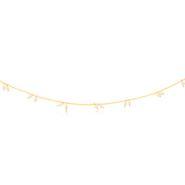 Sterling Silver Gold Plated Simulated Pearls 45cm Chain