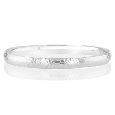 Sterling Silver Textured 6.6mm Wide 65mm Bangle