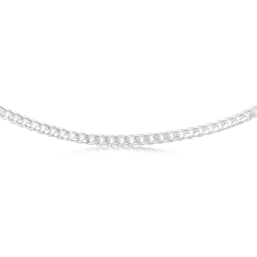 Sterling Silver Curb Beveled 55cm Chain