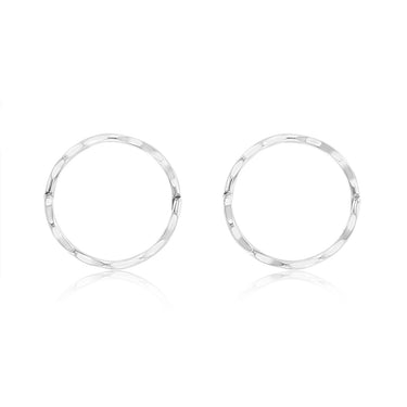 Sterling Silver Diamond Cut 12mm Sleeper Earring