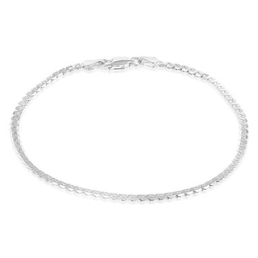 Sterling Silver Serpentine 80 Gauge 19cm Bracelet