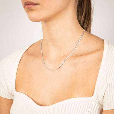 Sterling Silver Serpentine 80 Gauge 45cm Chain