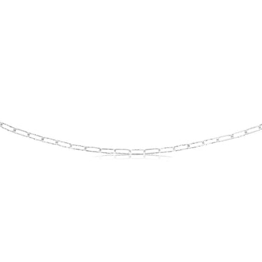 Sterling Silver Textured Paperclip 60 Gauge 50cm Chain