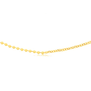 Sterling Silver Gold Plated 45cm Ball Chain