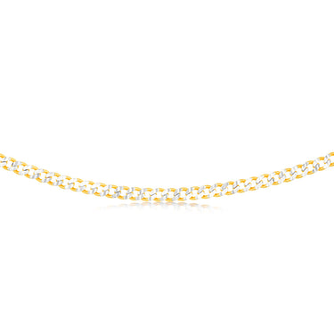 Sterling Silver Gold Plated Curb 150Gauge 50cm Chain