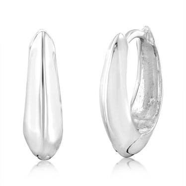 Sterling Silver Fancy  "U" Shaped Hoop Earrings