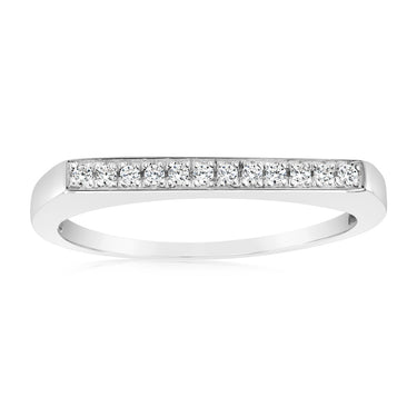 Sterling Silver Fancy Zirconia Channel Ring