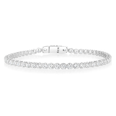 Sterling Silver White Zirconia 19cm Tennis Bracelet
