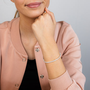 Sterling Silver White Zirconia 19cm Tennis Bracelet