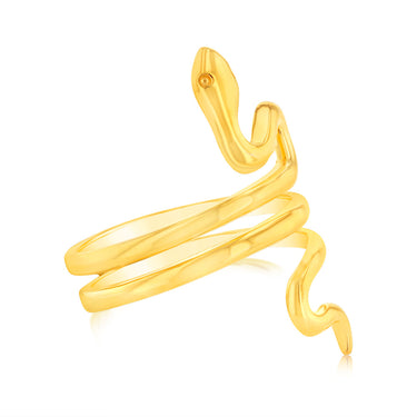 Sterling Silver Gold Plated Spiral Snake Ring