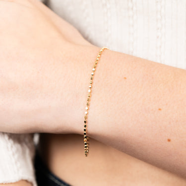 Sterling Silver Gold Plated Diamond Cut Fancy 18+3cm Bracelet