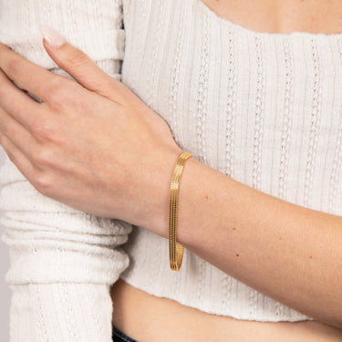 Sterling Silver Gold Plated Etrusca 19cm Bracelet