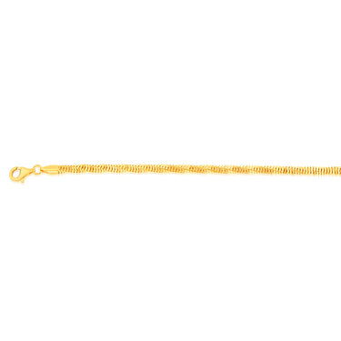 Sterling Silver Gold Plated Diamond Cut Square Snake 19cm Bracelet