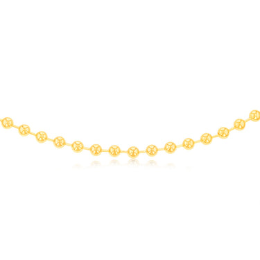 Sterling Silver Gold Plated Polished Ball 38+8cm Chain