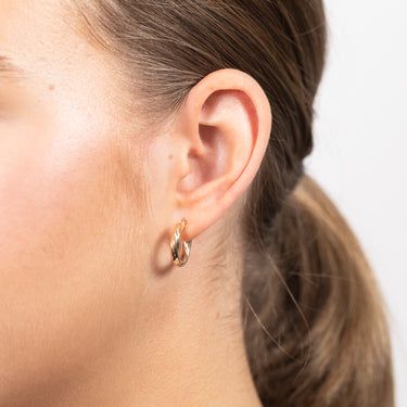 Sterling Silver Gold Plated Textured Inverted Comma Stud Earrings