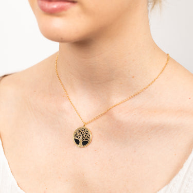 Sterling Silver Gold Plated Tree Of Life Pendant On Chain
