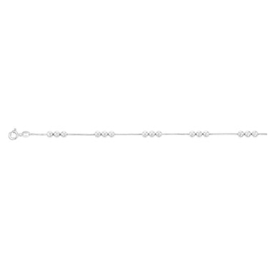 Sterling Silver Polished Silver Beads 19cm Bracelet