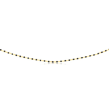 Sterling Silver Gold Plated Black Enamel Fancy 42+3cm Chain