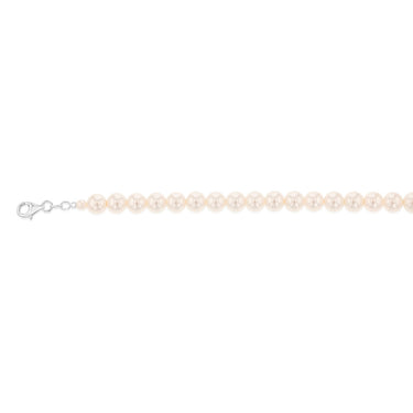 Sterling Silver Simulated Pearls 19cm Chain
