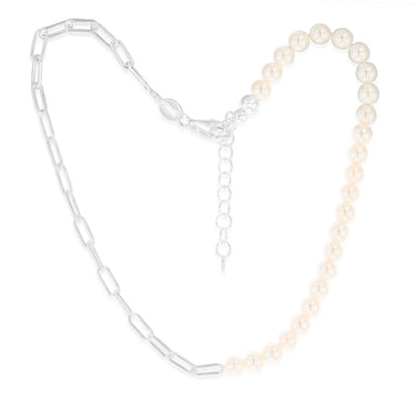 Sterling Silver Simulated Pearl 24+3cm Anklet