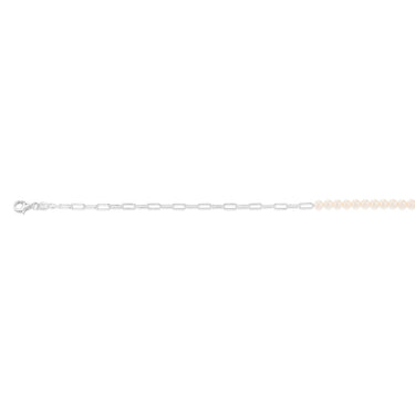 Sterling Silver Simulated Pearl 24+3cm Anklet