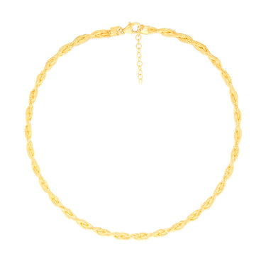 Sterling Silver Gold Plated Memory Omega 42+3cm Chain