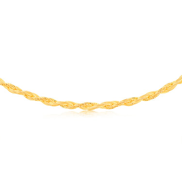 Sterling Silver Gold Plated Memory Omega 42+3cm Chain