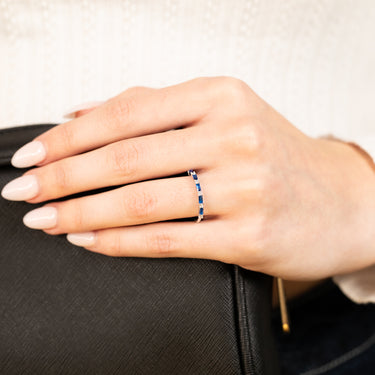 Sterling Silver Created Blue Sapphire Fancy Ring