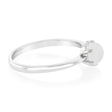 Sterling Silver White Created Opal Ring
