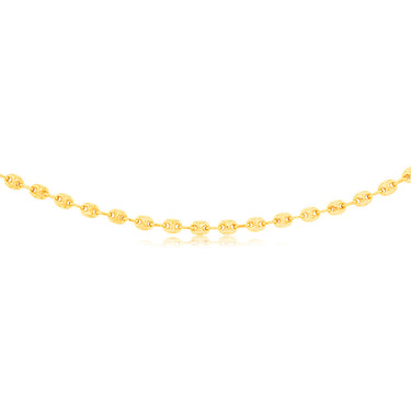 Sterling Silver Gold Plated Puff 50.5cm Chain