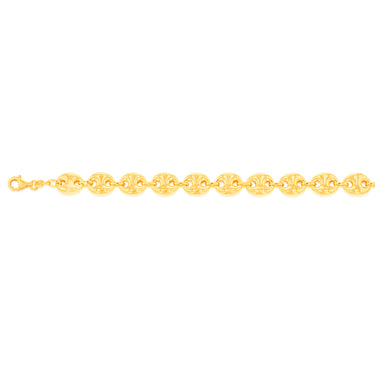 Sterling Silver Gold Plated Puff 17.5cm Bracelet