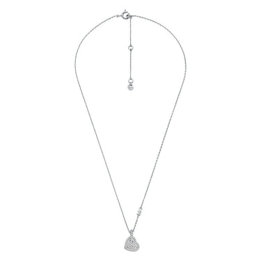 Michael Kors Sterling Silver Pave Heart Pendant On Chain