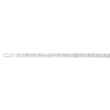 Sterling Silver Flat Byzantine 19cm Bracelet