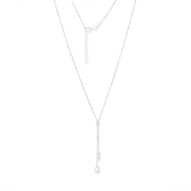 Sterling Silver Polished Double Tear Drop 45cm Chain