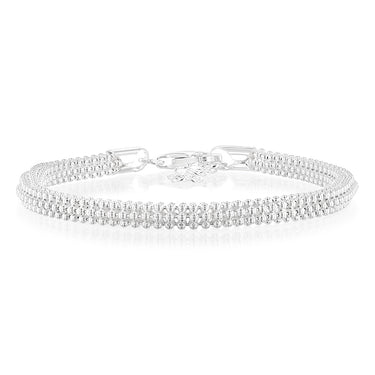 Sterling Silver Broad 19+2cm Bracelet