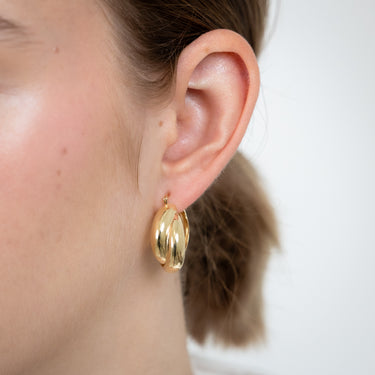 Sterling Silver Gold Plated Twisted Twin Hoop Earrings