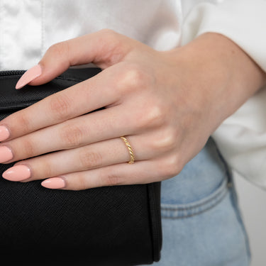 Sterling Silver Gold Plated Plain Twisted Ring
