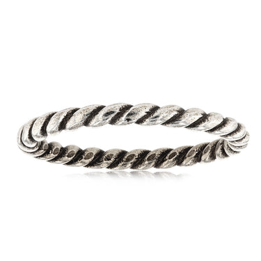 Sterling Silver Oxidised Twisted Ring